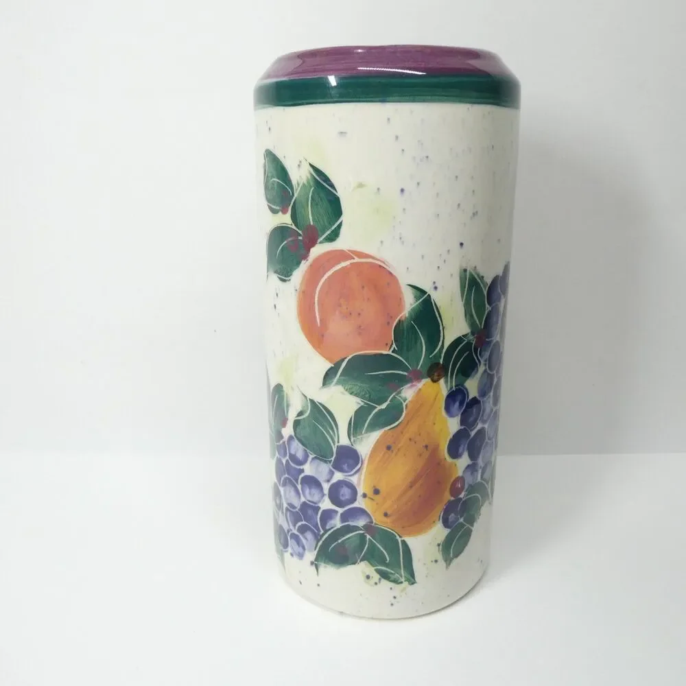 Backsplash White Salmon WA Art Pottery Julie Ueland Utensil Jar 2002 Fruit